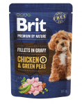 BRIT Premium By Nature Dog Fillets in Gravy kana ja roheliste hernestega 24x85g
