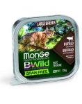 MONGE BWild Suurt t&otilde;ugu kasside toit piisoni pasteediga 100g