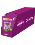 WHISKAS Adult kotike 28x85g m&auml;rja kassitoidu kanaželees kanaga