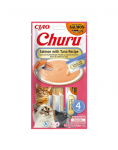 INABA Churu Cat Salmon with Tuna 4x14g kreemjas kasside maiuspala l&otilde;he ja tuunikala maitsega