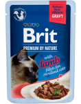 BRIT Premium By Nature Fillets in Gravy for Sterilized cats lambalihaga 24x85g