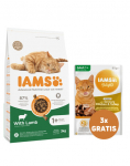 IAMS for Vitality t&auml;iskasvanud kassidele lambalihaga 3 kg + 3 x kana ja kalkun kastmes 85 g TASUTA