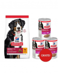 HILL'S Science Plan Canine Adult Large breed Chicken 18 kg suurt&otilde;ugu koertele m&otilde;eldud kana-koeratoit + 3 purki HILL's m&auml;rgtoitu TASUTA