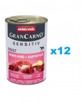 ANIMONDA Grancarno Sensitive veiseliha kartuliga 12x400 g