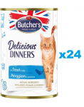 BUTCHER'S Delicious Dinners kassitoit t&uuml;kid forelliga želees 24x400g