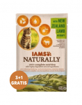 IAMS Naturally Adult New Zealand Lamb in Gravy Lambaliha kastmes 3 x 85 g + 1 tasuta