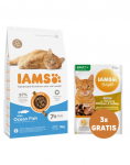 IAMS for Vitality t&auml;iskasvanud kassidele ookeani kalaga 3 kg + 3 x kana ja kalkun kastmes 85 g