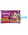 WHISKAS Adult kotike 52x85g Collection of Countryside Flavours m&auml;rja kassitoidu kastmet&uuml;kkidega lambaliha, kana ja porgandiga, veise- ja kodulinnulihaga