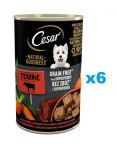 CESAR Natural Goodness terrina 6x400 g rikkalikult veiseliha porgandi, roheliste ubade ja maitsetaimedega