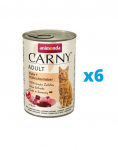 ANIMONDA Karma Carny Adult komplekt kalkuni ja kanamaksaga 6 x 400 g