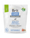 BRIT CARE Sustainable Adult Large breed chicken insekt t&auml;iskasvanud suurt t&otilde;ugu koertele kana ja putukatega 1kg