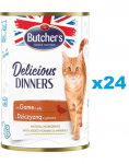 BUTCHER'S Delicious Dinners kassitoit t&uuml;kid ulukilihaga želees 24x400g