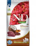 FARMINA N&D Quinoa Dog Adult Medium&Maxi Skin&Coat Venison & Coconut 7 kg + FARMINA N&D Quinoa Dental Treat Skin Coat Quail Medium/Maxi 100 g(7 tk) TASUTA!