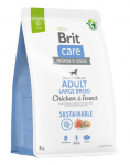 BRIT CARE Sustainable Adult Large breed chicken insekt t&auml;iskasvanud suurt t&otilde;ugu koertele kana ja putukatega 3 kg