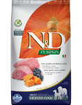 FARMINA N&D Pumpkin lamb&blueberry Adult Medium Maxi 12 kg toit t&auml;iskasvanud keskmise ja suure t&otilde;ugu koertele + 3 x FARMINA N&D Pumpkin Dental Treat Lamb Blueberry Mini 60 g (7 tk) TASUTA!