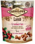 CARNILOVE Crunchy snacks tra&scaron;kūs skanėstai su aviena ir spanguolėmis 200 g