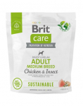 BRIT CARE Sustainable Adult Medium breed kana putukastega t&auml;iskasvanudele keskmist t&otilde;ugu koertele kana ja putukatega 1 kg