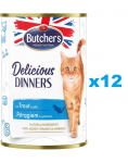 BUTCHER'S Delicious Dinners kassitoit t&uuml;kid forelliga želees 12x400g