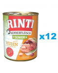 RINTI Kennerfleish Senior Chicken 12x400 g kanaga vanematele koertele