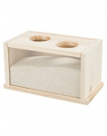 TRIXIE Pelių / žiurkėnų smėlio maudymosi baseinas, medinis, 20 &times; 12 &times; 12 cm