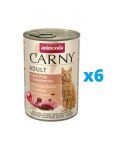 ANIMONDA Carny Adult komplekt kanaliha, kalkuni ja pardis&uuml;dametega 6 x 400 g