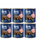 BRIT Premium by Nature chicken, hearts 6x800 g kana ja s&uuml;damed
