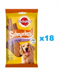 PEDIGREE Schmackos Multi Mix 18x86 g triibulised koeratoidud veiselihaga