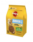 PEDIGREE Junior 3x2,6 kg linnuliha ja k&ouml;&ouml;giviljadega t&auml;isv&auml;&auml;rtuslik kuivtoit kasvavatele suurte ja keskmise suurusega t&otilde;ugude koertele