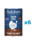 BUTCHER'S Original Recipe in Gravy, koeratoit, kalkunit&uuml;kid kastmes, 6 x 400g