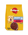 PEDIGREE Junior veiseliha ja k&ouml;&ouml;giviljadega 3x2,6 kg kuivtoit keskmise ja suure t&otilde;ugu kutsikatele