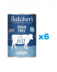 BUTCHER'S Original Junior, koeratoit, veiseliha želeeritud t&uuml;kid, 6 x 400g