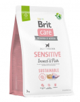 BRIT CARE Dog Sustainable Sensitive kala putukate t&auml;iskasvanud koertele kala ja putukate 3 kg
