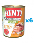 RINTI Kennerfleish Senior Chicken 6x800 g kanaga vanematele koertele