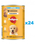 PEDIGREE Junior 24x400g m&auml;rg t&auml;istoit kasvavatele koertele kana marmelaadiga