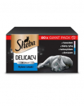 SHEBA Delicacy Fish Flavours in zelees 80 x 85g l&otilde;he, valge kala, tuunikala ja tursk
