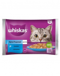 WHISKAS Kalah&otilde;rgutised l&otilde;he ja tuunikalaga želees 4x85g