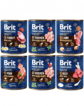 BRIT Premium by Nature Segatud maitsed 6x800 g naturaalne koeratoit
