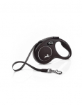 Flexi New Classic S jalutusrihm 5 m kuni 15 kg must