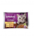 WHISKAS Pure Delight linnuliha friikartulid kana ja kalkuniga 4x85g