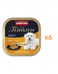 ANIMONDA Vom Feinsten Gourmet centre Adult kana ja maksaga 6x150g pasteet koertele