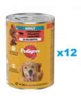 PEDIGREE Adult 12x400g - m&auml;rja koeratoit veiselihaga želees