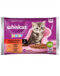 WHISKAS Junior Classic Meals Kana ja veiseliha kastmes 4x85g
