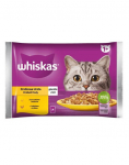 WHISKAS Kodulinnuliha moositud kalkun ja kana 4x85g
