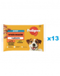 PEDIGREE Adult maitsete valik 52x100g m&auml;rgtoit t&auml;iskasvanud koertele veise- ja maksasegus ja kodulinnulihasegus sisaldavate t&uuml;kkide marmelaadiga.