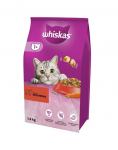 WHISKAS Adult 1,4 kg kuiv t&auml;istoit t&auml;iskasvanud kassidele maitsva veiselihaga