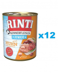 RINTI Kennerfleish Junior Chicken 12x800 g kutsikatele m&otilde;eldud kanaga