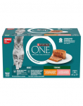PURINA ONE Adult Terrine 4x85g kana ja porgandi ja l&otilde;he ja porgandi, m&auml;rg toit kassidele