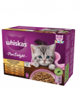 WHISKAS Pure Delight Junior Kodulinnuliha friikartulid kana, kalkuni, kodulinnuliha, pardiga marmelaadis 12x85g