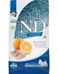 FARMINA N&D Ocean Dog Adult Mini herring and orange 2,5 kg v&auml;ikese t&otilde;ugu koerale + FARMINA N&D Quinoa Dental Treat Digestion Mini 60 g (7 tk) TASUTA!