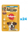 PEDIGREE Adult saszetka 24x100g m&auml;rgtoit t&auml;iskasvanud koertele kanat&uuml;kid ja k&ouml;&ouml;giviljad kastmes